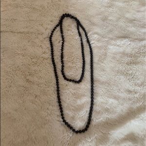 Beaded Wrap Necklace - Dark Grey